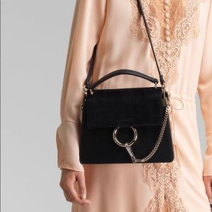 Chloé Faye Small Leather & Suede Shoulder Bag